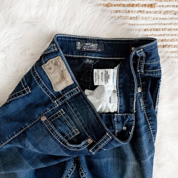 SILVER SUKI MID SKINNY JEANS SUPER STRETCH NO DISTRESSING W31 L 31 - Picture 4 of 8